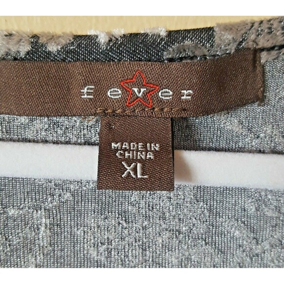 NWT FEVER Size XL Black White Floral Textured Duster Cardigan Fringe Boho - Picture 5 of 9